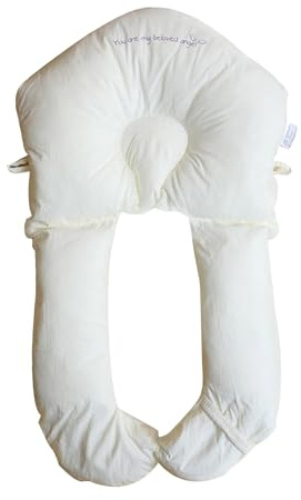 Funda de Almohada de Abrazo Maternal Confortable Suave y Esponjosa para Decoración del Hogar (Blanco, 72X45X8CM)