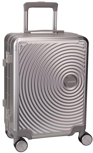 American Tourister Soundbox Alu Spinner 55/20 TSA Trolley Silver hellgrau