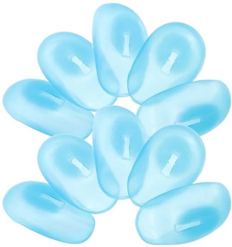 SOLUSTRE 5 Paar Blaue Silikon Ohrschützer für Haarfärbemittel mit Hitzeschutz und Weichem Komfort Wiederverwendbare Ohrkappen für Salon und Färben zu Hause
