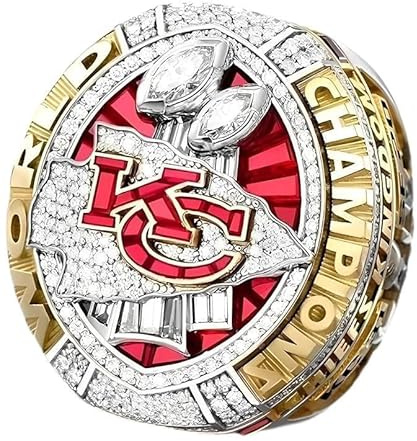 GHKryD Meisterring, 2019 Rugby Championship Ring Super Bowl KC Champions Geschenkbox aus Holz for Sammeln, Erinnerungsstücke(12#)