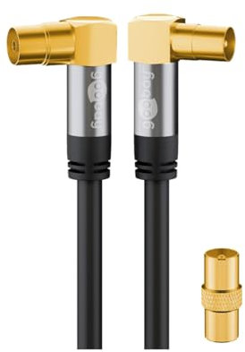 GOOBAY CABLE DE ANTENA (TIPO 135DB), COAXIAL 90 ° 1 METRO NEGRO 70455