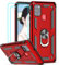 LeYi für Samsung Galaxy A21S Hülle mit Panzerglas Schutzfolie(2 Stück),360 Grad Ring Halter Handy Hüllen Cover Bumper Schutzhülle für Case Samsung Galaxy A21S Handyhülle Rot
