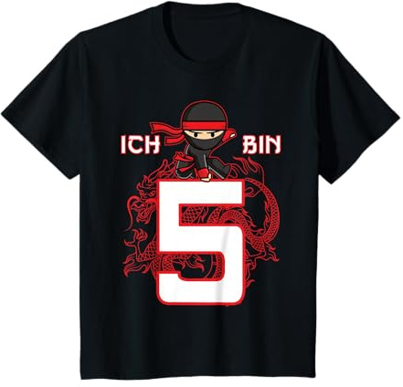 Fünfter Geburtstag Junge 5 Jahre alt Fünfähriger Ninja T-Shirt