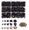 PandaHall 238pcs 5 Größen 6-19mm Schwarze Kunststoff-Sicherheitsnasen Mit Unterlegscheiben Für Teddy Animal Stuffed DIY Herstellung