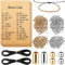DIY Morse Code Armband Herstellung Set, 800 Stücke Rund Abstand Perlen, 800 Stücke Lange Röhr Perlen, 20 Stücke Morse Code Dekodierungskarte und 2 Rollen 66 Feet Gewachste Polyester Schnur