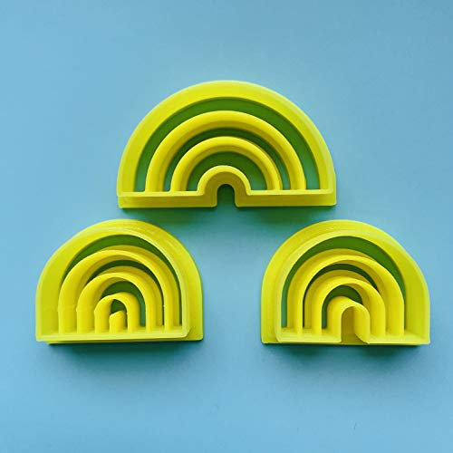 Set mit 3 Regenbogen-Ausstechformen für Polymer-Ton.