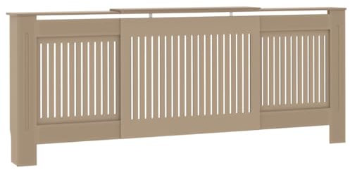 vidaXL Heizkörperverkleidung mit vertikalen Latten Heizungsabdeckung Heizungsverkleidung Heizkörperabdeckung Heizung Abdeckung Heizkörper MDF 205cm