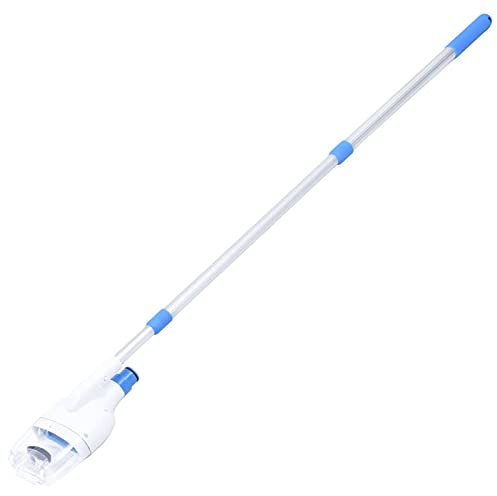 Tidyard Poolsauger für Aufstellpools Teleskopstange Poolreiniger Bodenreiniger Handsauger Bodensauger Schwimmbadreiniger Pool Reinigung Weiß und Blau 13 x 10 x 87 cm