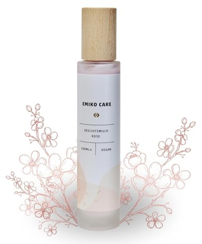 Emiko® Care - Gesichtsmilch Rose 100ml | Damaszener Rosenblütenwasser, Leichte Textur, Hochwertige Inhaltsstoffe