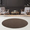 Fashion4Home Teppich Wohnzimmer – Einfarbig, Uni Teppich fürs Kinderzimmer, Schlafzimmer, Arbeitszimmer, Büro, Flur und Küche - Kurzflor, Braun-Taupe, Größe: 80 cm Rund