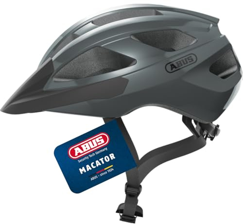 ABUS Road Bike Helmet Macator, Grey Gloss, Size S