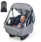 Orzbow Universal Regenschutz für Babyschale (z.B. Maxi-Cosi/Cybex/Römer),Abdeckbare Trageöffnung und Luftlöchern, Kontaktfenster,mit Tasche,Notwendiger Schutz für Babys oder Haustiere (Hellgrau)
