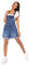 Nina Carter S511 - Salopette corta da donna, in denim, stile vintage, Blu scuro (S511-3), S