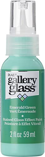 Gallery Glass, Emerald Green Stained Glass 2 fl oz Brilliant Smooth Finish Paint, Perfect for Easy to Apply DIY Arts and Crafts, 19709