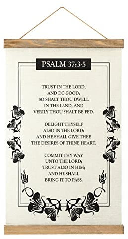 Bibelvers Psalm Scroll Poster Stoff Bild Kunst Holz DIY Rahmen Hängende Druck Aufhänger für Raumdekoration Öl Leinwand Kit Geschenk