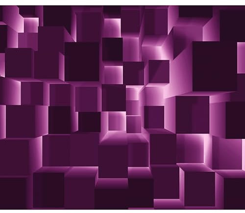 murando - Fototapete Premium-Vlies 3D Effekt 350x256cm - Foto Tapete Wohnzimmer Moderne Vliestapete XXL Wandtapete Motivtapeten Bildtapete 3d Effekt Wand Dekoration Flur Abstrakt geometrisch violett
