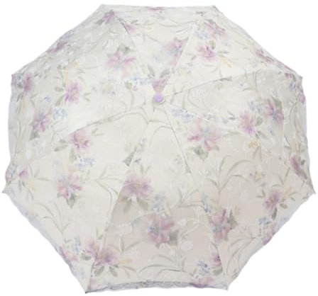 TopLucky Parasol blanc pivoine dentelle anti-UV 2 parapluie pliable UPF50+ parapluie vintage fleur parapluie pour fête de mariage et séance photo, blanc