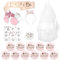 CHRI JGA Deko Frauen Set 18PCS JGA Accessoires Deko mit Bride to be Schärpe und Schleier Set Abzeichen Tiara Brille Team Braut Tattoos 12 Team Bride Buttons (Set A)