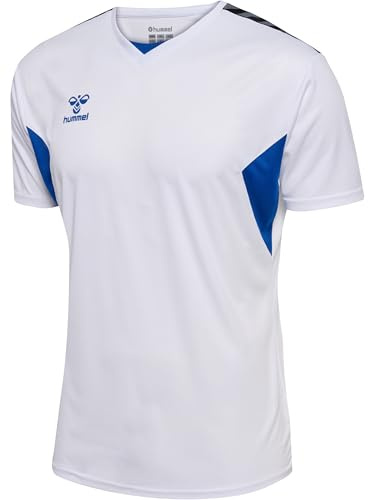 hummel Authentic PL Jersey Sports T-Shirt Men's Short Sleeve Sports Shirt Men's Jersey Regular Fit Made of 100% Recycled Polyester Breathable and Quick-Drying