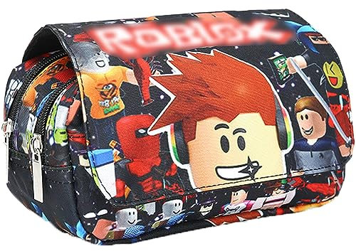 PYTRARTY Robllox Federmäppchen,Cartoon Robllox Schlamppermäppchen,Robllox Mäppchen,Große Kapazität Spiel Mäppchen,Federmäppchen für Schreibwaren