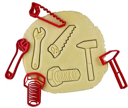 3DKOUPE - Emporte-pièces Bricolage - Lot de 4 - Clef à molette, Scie, Vis, Marteau - Couleur au choix - Conçu et fabriqué en Europe