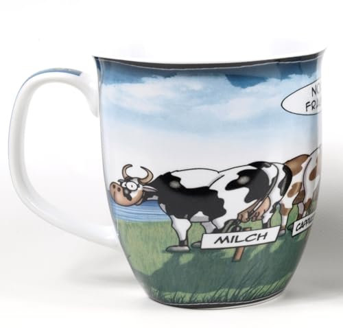 Witziger Becher 5 Kühe Maritim Tasse Porzellan Inhalt 400ml Kaffeebecher Comic Kuh Milch Kakao