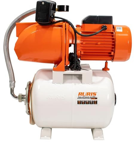 RURIS POWER FOR NATURE Station d'eau domestique avec Manomètre & Réservoir Surpresseur Aquapower 4010S 1800W, reservoir 24l, profondeur max 9m, hauteur max 70m