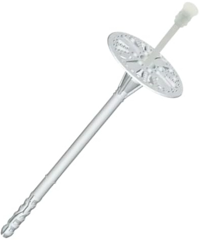 100 Stück Dübel Dämmstoffdübel, Schlagdübel Ø 8 mm Tellerdübel mit Kunststoffnagel aus Kunststoff Schlagdübel Fassadendämmung Thermodübel (8x155mm)