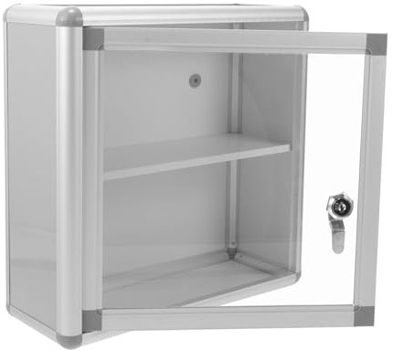 HOODANCOS Armoire À Pharmacie Murale avec Serrure Armoire avec Clé Support De Rangement pour Boîte À Médicaments Boîte De pour La Maison Le Bureau L'école