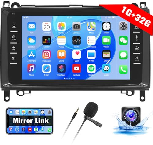 Android 13 Autoradio für Mercedes Benz W169 W245 B160 B170 B180 B200 W639 Vito Viano W906 Sprinter mit Mirror Link, 8 Zoll Auto Radio Touch Display mit GPS Navi FM Bluetooth SWC+Rückfahrkamera+Mic
