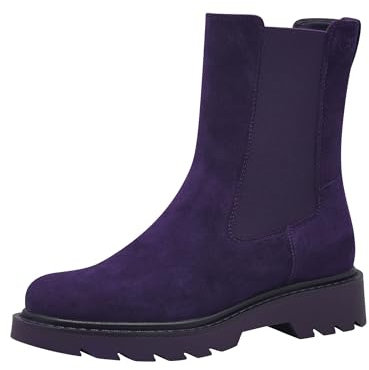 Tamaris Donna Chelsea Leder Bequem, Purple, 37 EU