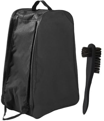 ADVENTURE PEAKS Wellington Boot Bag Water Resistant Welly Boot Bags for Adults – Dust Resistant Walking Boot Bag with Handle & Dual Zip – Wellie Boot Bag for Car, Travel & Outdoor Storage (Black)