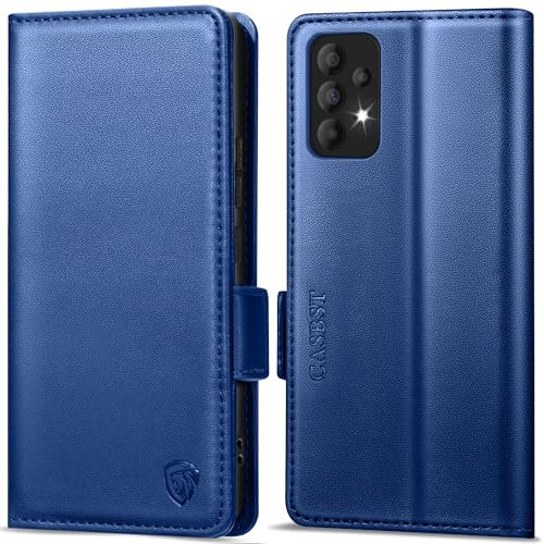 CASBST Handyhülle für Samsung Galaxy A53 5G Hülle, Premium Leder Schutzhülle Klappbar für Samsung A53 Flip Case mit Kartenfach Ständer Magnet Handytasche mit RFID Klapphülle für Galaxy A53 Royalblau