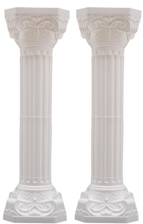 KONGKUNI 2 x römische Säulen für Hochzeiten, römische Säulen, Kunststoff, griechische Säulenstatue, Blumenständer, Sockel für Hochzeit, Event, Party, dekorativer Blumentopfhalter