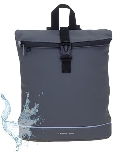 Daniel Ray Rucksack Damen Jeff Fashion small Damenrucksack Mini small A4 Handtasche Freizeitrucksack Plane Daypack backpack 25.1092 + Schlüsseletui (Mittel Grau 14)