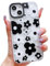 ECZOIL Compatible for iPhone 13/14 Case,Cute Clear Black and White Flower Cartoon for Women Girl Soft TPU Shockproof Anti-Yellow Protective Phone Case for iPhone 13/14-Black and White Flower