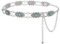 JasGood Damen Concho Taillenkettengürtel Mode Kettengürtel Taillenkette Taillengürtel Verstellbarer Metall Gürtel Gold Damen Western Cowgirl Gürtel für Kleider,Silber,150cm