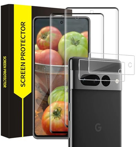 Bodyguard 2+2 Stück Schutzfolie für Panzerglas für Google Pixel 7 Pro, mit Kamera Schutzfolie, 9H Härte, Anti Kratzer, Sensitive Touch, 3D Volle Abdeckung, Ultra-Klar Pixel 7 Pro Displayschutzfolie