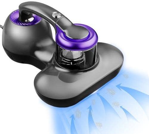 Hersven Matratzenstaubsauger, Handstaubsauger, UV-Bettstaubsauger, 16 kPa und 12800 Vibrationen pro Minute, verbessert effektiv die Reinigung von Bett, Kissen, Stoffsofas, Teppichen und anderen