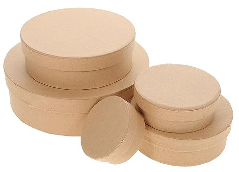 TOKIDNY 5stücke Teilige Runde Verpackungskartons Aus Hochwertigem Karton Kleine Versandboxen Aus Kraftpapier Geschenkkartons Für Süßigkeiten Kekse Und Kleine Gegenstände