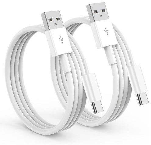 Cavo USB C [ 2 pezzi 1 m ] Type C ricarica rapida compatibile con Samsung Galaxy S24 S23 S22 S21 S20 S10 S9 Note 10 9 8, Phone 15 Pro, Google Pixel, Hawei, Xiaomi