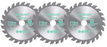 Kozelo 3pcs Circular Saw Blade - [3 Inch x 24 Teeth x 3/8 Inch Arbor] Tungsten Carbide Tipped Table Miter Saw Blades for Wood Aluminum Soft Metal Use | Silver