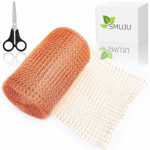 Filet Anti Limaces et Escargots, 12.7cm x 10m Ruban Cuivre Anti Limace, 100% Fil de cuivre, pour Protection du Jardin, empêchant Les Rats, Les escargots et Autres parasites (10 mètres, avec ciseaux)