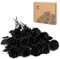 Woltoy 12 Stück Ganz Schwarz Rosen Künstlich, Künstliche Blumen Natürlich und Realistisch, Seidenrosenstrauß Mit Langstielige, Fake Rosen für Haus, Garten, Party, Hochzeit und Büro Dekoration.