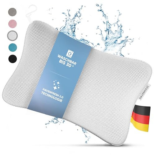 HAVENHAUS Premium Badewannenkissen Weiss | Badekissen für Badewanne schnelltrocknend & extra große Saugnäpfe für festen Halt | Kissen Badewanne waschbar | Kopfkissen für optimale Nacken Entspannung