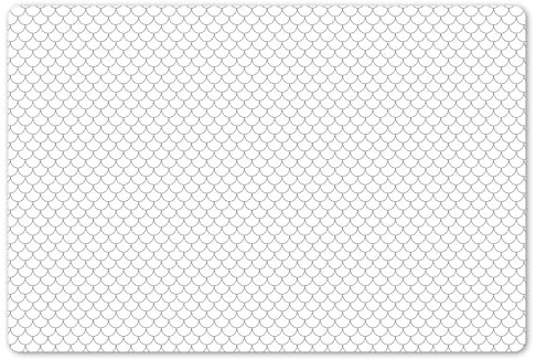 KitchenYeah© Set de Table Ensemble de 6 Pièces 45x30 cm Dessous de Plat Antidérapant Lavable Coloré Vinyle Rectangulaire Motifs - Carreaux - Blanc - Minimalisme