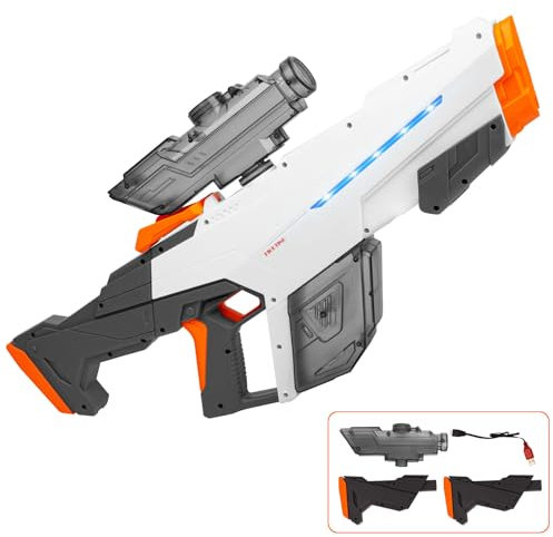 Electric Water Gun Automatic Water Pistol for Kids Boys Adults Powerful Water Guns Long Range Large Capacity with 2 Battery, Electric Water Blaster Summer Beach Pool Water Toys for Kids