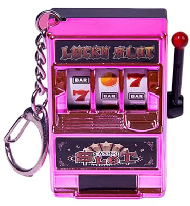 LLINthy Kreatives Miniatur Obst Slot Handheld Spiel Key Rings Plastikunterhaltungszubehör Für Kinder Und Erwachsene Spaß Zeit Gadget