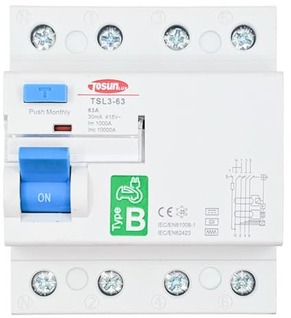 Diferencial Superinmunizado | TSL3-63 | Tipo B | 3P+N 30mA 240V | Capacidad Corte 6kA | Intensidad 63A