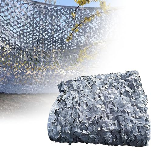 UIHECTA Filet De Camouflage Renforcé, Gris, Filet De Camouflage en Tissu Oxford 210D éPais, Filet D'Ombrage, Filet Brise-Vue, DéCoration De Pergola pour Camping, Chasse, Jardin